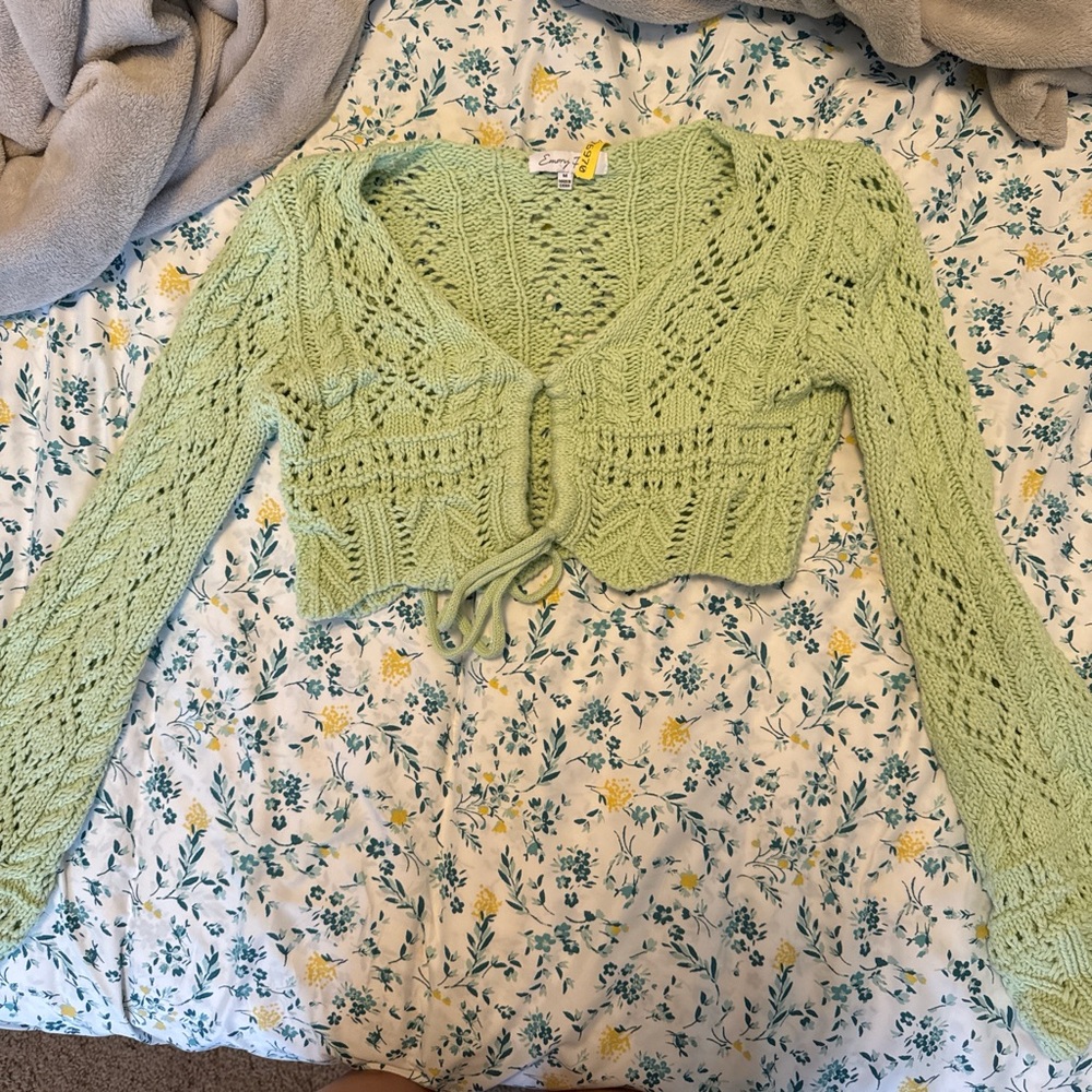 Green Crotchet LongSleeve Top